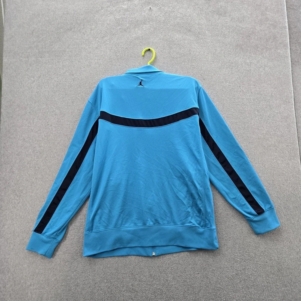 Jordan Men Jacket L/G Blue Embroidered Activewear Zipper‎ Track Full Zip Y2K
